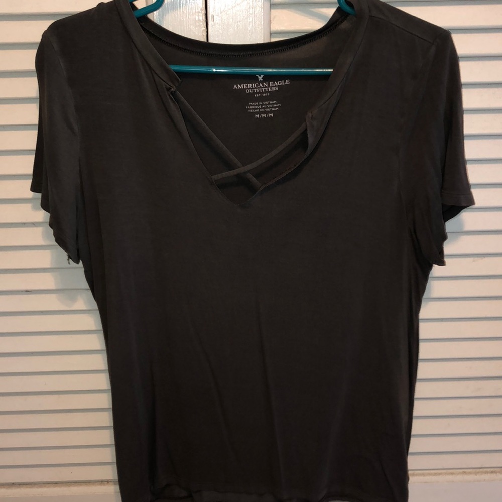 Gray American Eagle Top M